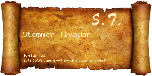 Stemmer Tivadar névjegykártya