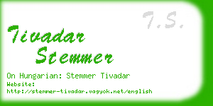 tivadar stemmer business card